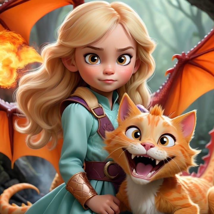 Fearless Princess Hazel and cat Misty